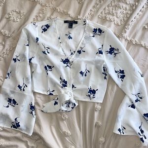 Forever 21 Long Sleeve Floral Crop Top
